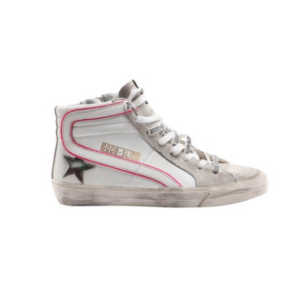 Golden goose authentic camo and pink slide